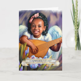 ハッピーバースデー。リトルアフリカンアメリカン・エンジェル カード