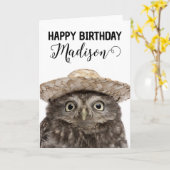 ハッピーバースデー | リトルオウル カード (黄色い花)