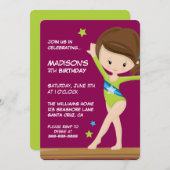 ハッピーバースデー | リトルギムナスト 招待状 (正面/裏面)