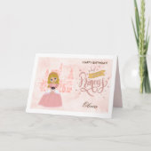 ハッピーバースデー、リトルプリンセス。名前をカスタムするカード カード (正面)