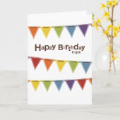 ハッピーバースデー |レインボーバンティング カード (黄色い花)