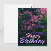 ハッピーバースデー – レッドブドフラワーツリー ポストカード (正面/裏面)