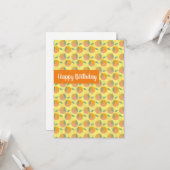 ハッピーバースデー レトロ シトラス オレンジ フルーティー カード (正面/裏面インサイチュ)