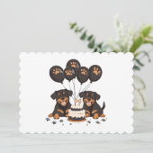 ハッピーバースデー ロットワイラー 犬 招待状 (スタンド正面)
