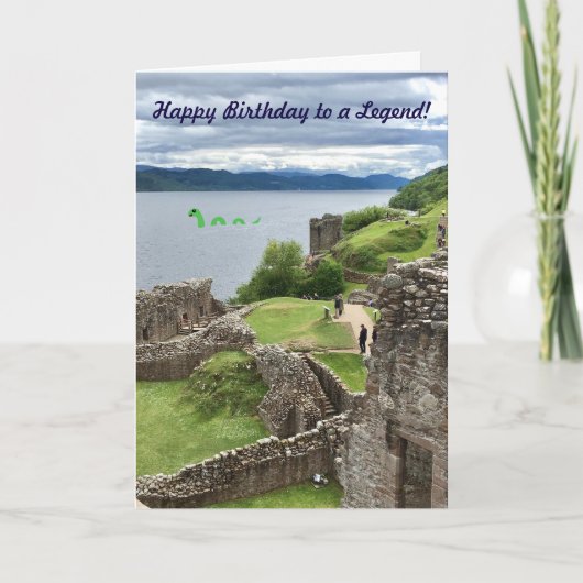 ハッピーバースデー:ロッホの伝説的な漫画のネッシー カード (正面)