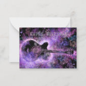 ハッピーバースデー – ロマンチックギターミュージック – 魔法 ノートカード (裏面)