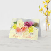 ハッピーバースデー！ローズブーケ カード (黄色い花)