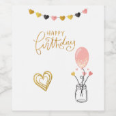 ハッピーバースデー ワインラベル (シングルラベル)