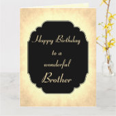 ハッピーバースデー・ワンダフル・ブラザー・グリーティング カード (黄色い花)