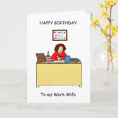 ハッピーバースデー・ワーク・ワイフ カード (黄色い花)