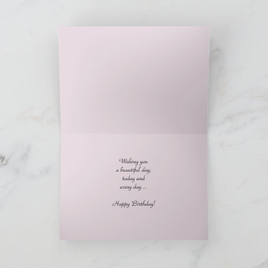 ハッピーバースデー、ヴィンテージの花、カーパーソナライズされたド カード (内部)