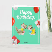 ハッピーバースデー ヴィンテージ シリー キティー ネコ レトロ カード (裏面)