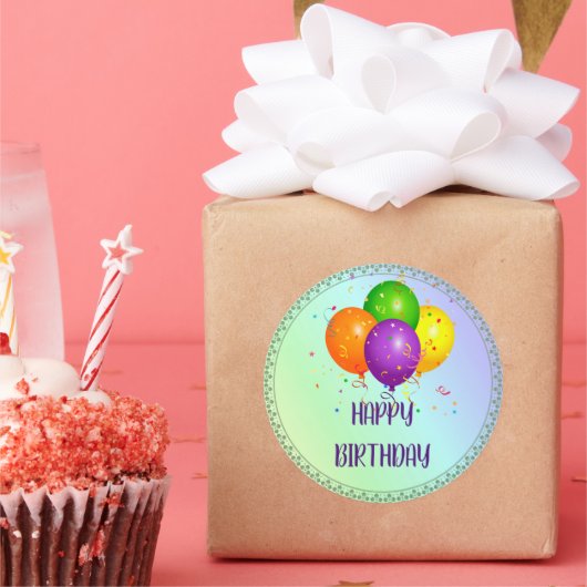 ハッピーバースデー、人気があるデザインクラシックラウンドスティック ラウンドシール (パーティー)