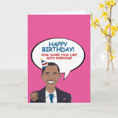 ハッピーバースデー、今みんなと一緒にあなたのケーキを共有 カード (黄色い花)