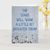 **ハッピーバースデー**今日は星が輝く カード (黄色い花)