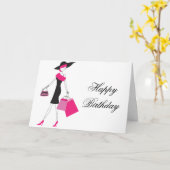 ハッピーバースデー/任意の大事な行事買い物客グリーティングカード カード (黄色い花)