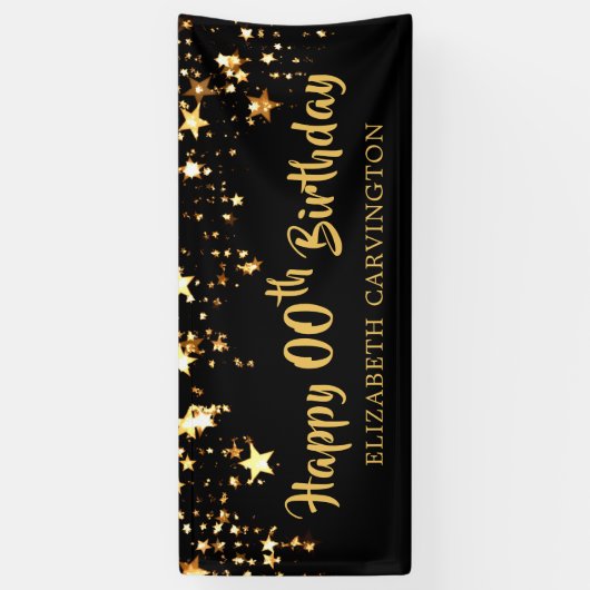 ハッピーバースデー – 任意の年パーソナライズされた 横断幕 (縦)