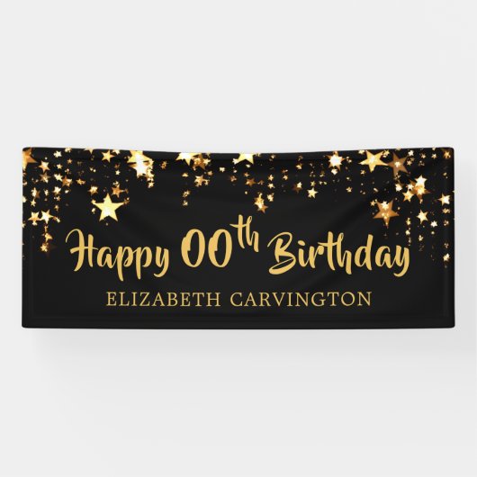 ハッピーバースデー – 任意の年パーソナライズされた 横断幕 (横)