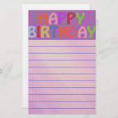 ハッピーバースデー 便箋 (正面/裏面)