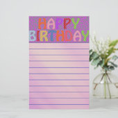 ハッピーバースデー 便箋 (スタンド正面)