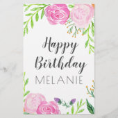 ハッピーバースデー 便箋 (正面)