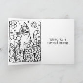 ハッピーバースデー | 内側の猫カラーリングページ カード (内部)