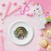 ハッピーバースデー – 写真シンプルと縁ど文字 ペーパープレート (パーティー)