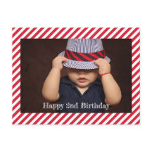 ハッピーバースデー |写真ストライプカーパーソナライズされたド