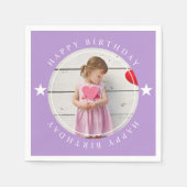 ハッピーバースデー(写真付) スタンダードカクテルナプキン (正面)