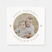 ハッピーバースデー（写真付） スタンダードカクテルナプキン (正面)