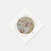ハッピーバースデー（写真付） スタンダードカクテルナプキン (角)
