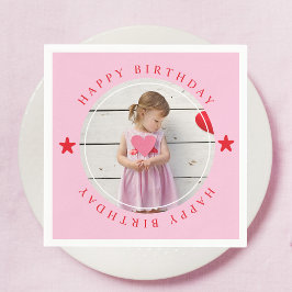 ハッピーバースデー(写真付) スタンダードカクテルナプキン