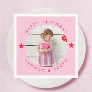 ハッピーバースデー(写真付) スタンダードカクテルナプキン