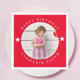 ハッピーバースデー(写真付) スタンダードカクテルナプキン