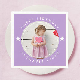 ハッピーバースデー(写真付) スタンダードカクテルナプキン