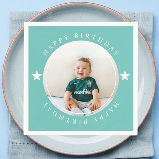 ハッピーバースデー（写真付） スタンダードカクテルナプキン