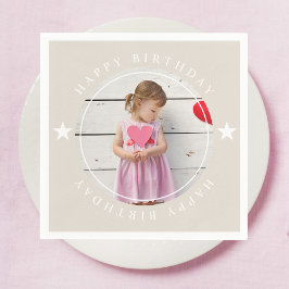 ハッピーバースデー(写真付) スタンダードカクテルナプキン