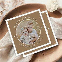 ハッピーバースデー(写真付) スタンダードカクテルナプキン