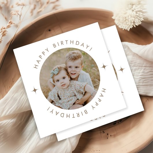 ハッピーバースデー（写真付） スタンダードカクテルナプキン