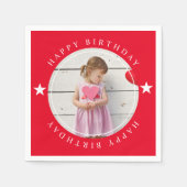 ハッピーバースデー（写真付） スタンダードカクテルナプキン (正面)