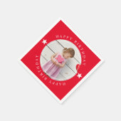 ハッピーバースデー（写真付） スタンダードカクテルナプキン (角)