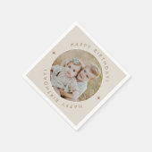 ハッピーバースデー（写真付） スタンダードカクテルナプキン (角)