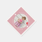 ハッピーバースデー（写真付） スタンダードカクテルナプキン (角)