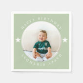 ハッピーバースデー(写真付) スタンダードカクテルナプキン (正面)