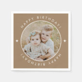 ハッピーバースデー（写真付） スタンダードカクテルナプキン (正面)