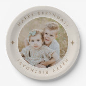 ハッピーバースデー（写真付） ペーパープレート (正面)