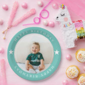 ハッピーバースデー(写真付) ペーパープレート (パーティー)