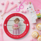 ハッピーバースデー(写真付) ペーパープレート (パーティー)