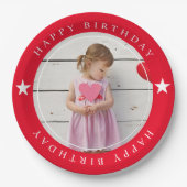 ハッピーバースデー(写真付) ペーパープレート (正面)