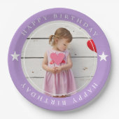 ハッピーバースデー（写真付） ペーパープレート (正面)